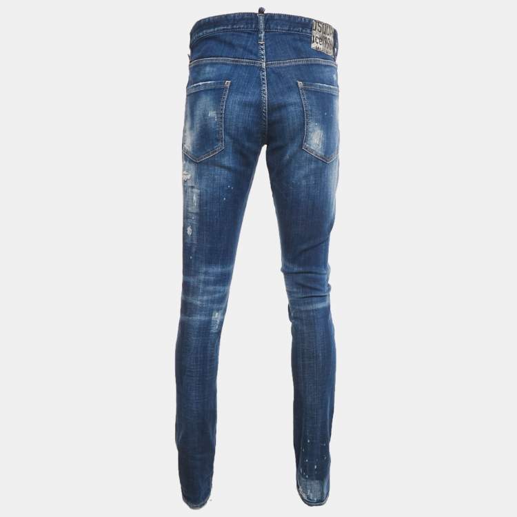 مملوكة مسبقًا Dsquared2 Blue Distressed Denim Cool Guy Jeans XL Waist 37"