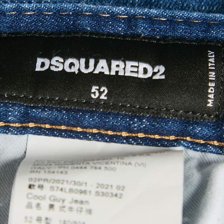 مملوكة مسبقًا Dsquared2 Blue Distressed Denim Cool Guy Jeans XL Waist 37"