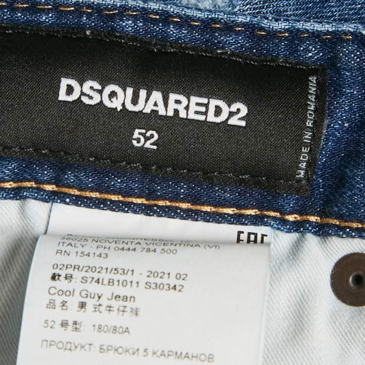 مملوكة مسبقًا Dsquared2 Blue Distressed Denim Cool Guy Jeans XL Waist 36"
