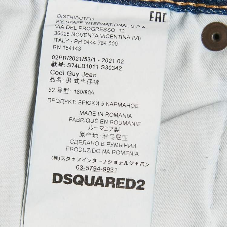 مملوكة مسبقًا Dsquared2 Blue Distressed Denim Cool Guy Jeans XL Waist 36"