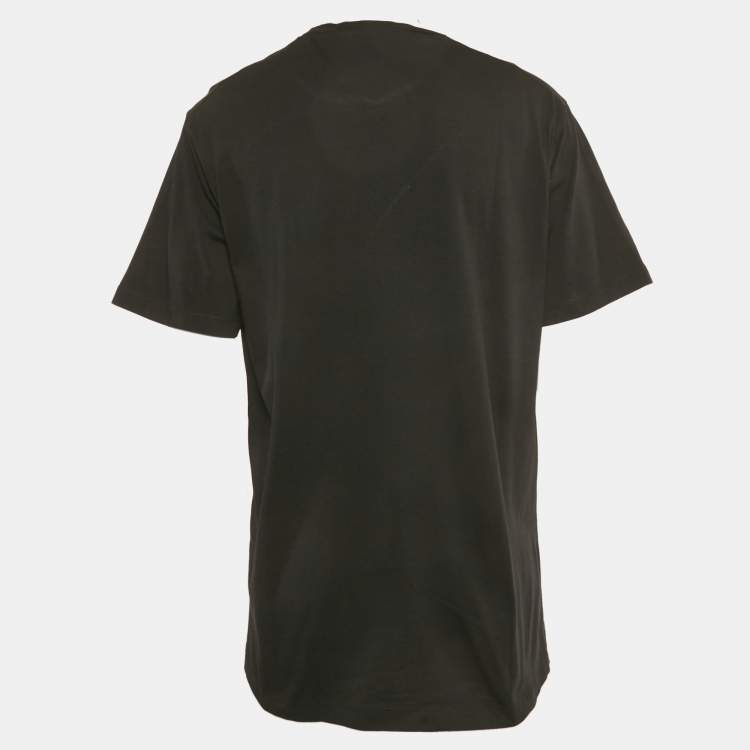 Pre Owned Dsquared2 Black Logo Print Jersey T-Shirt XL