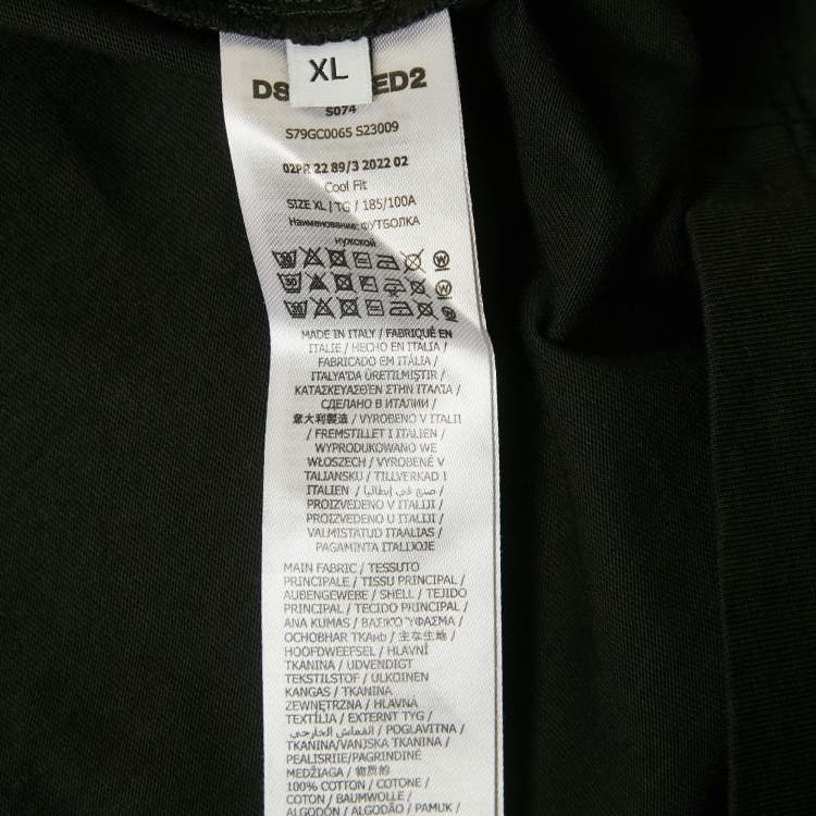 Pre Owned Dsquared2 Black Logo Print Jersey T-Shirt XL