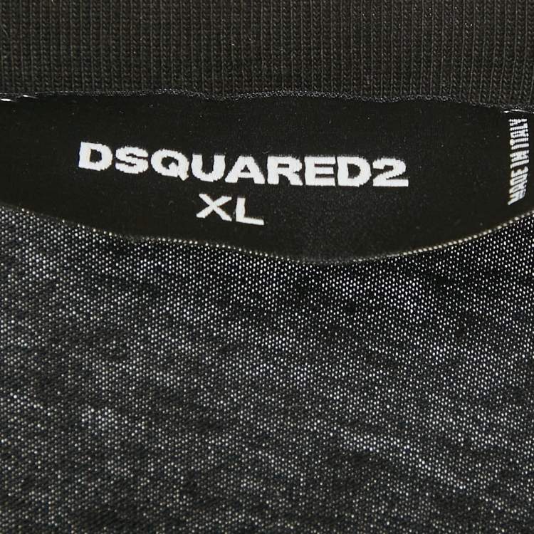 Pre Owned Dsquared2 Black Mexico Embroidered Jersey T-Shirt XL