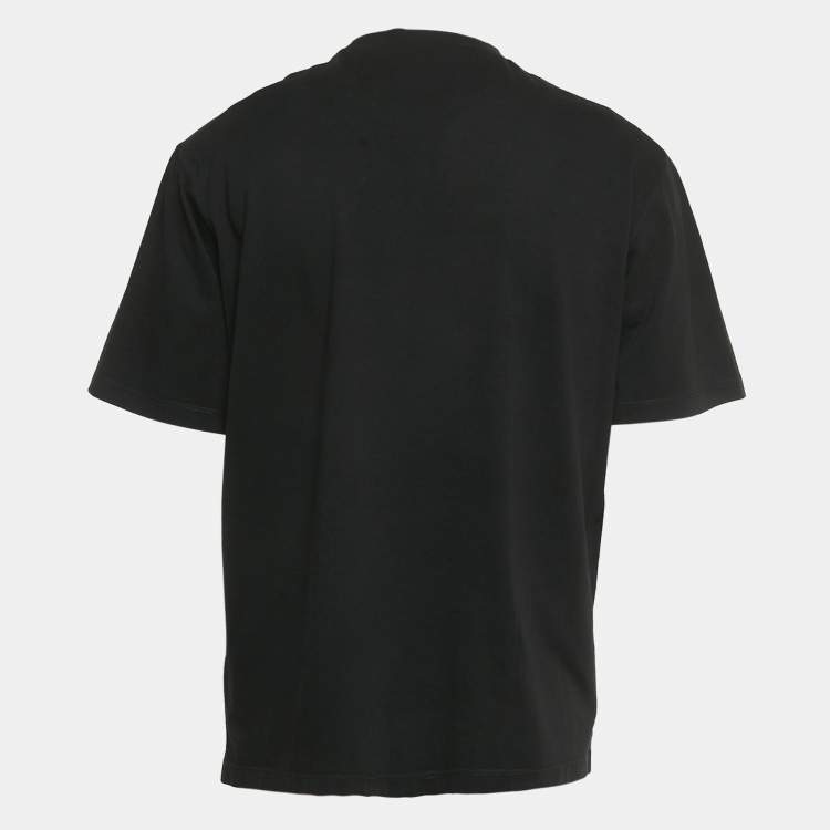 Pre Owned Dsquared2 Black Logo Print Cotton T-Shirt XL