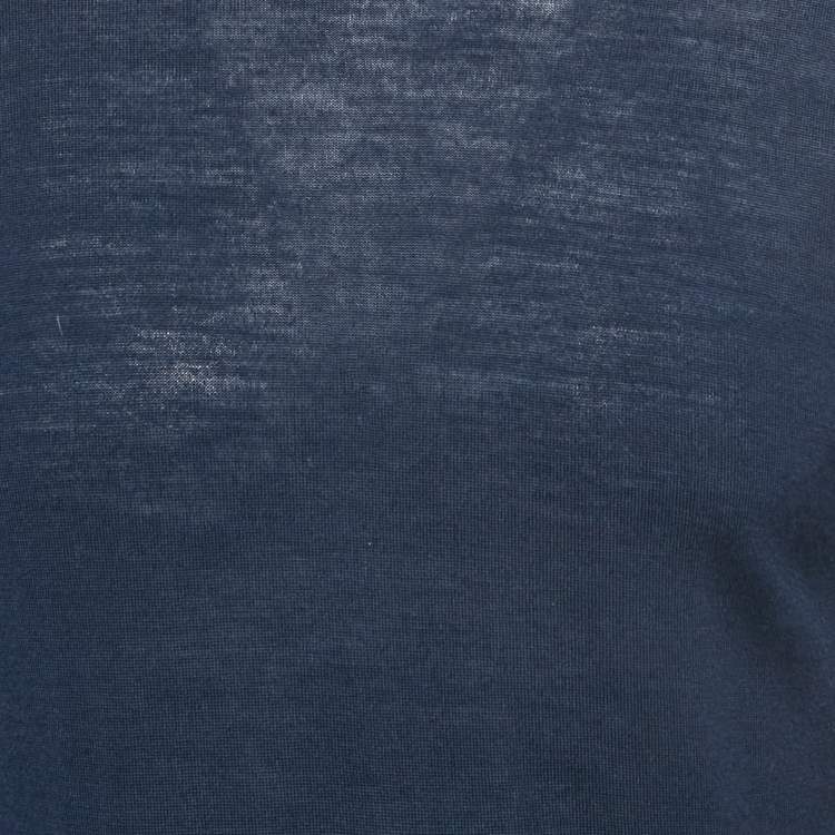 Pre Owned Dsquared2 Navy Blue Wool Knit Turtle Neck Sweater M