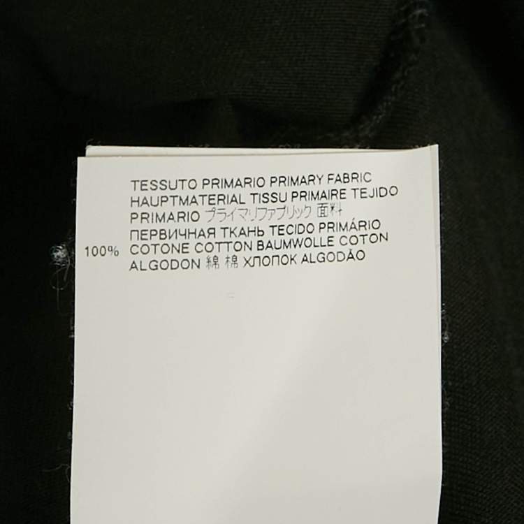 Pre Owned Dsquared2 Black Logo Printed Cotton Knit Crew Neck T-Shirt M