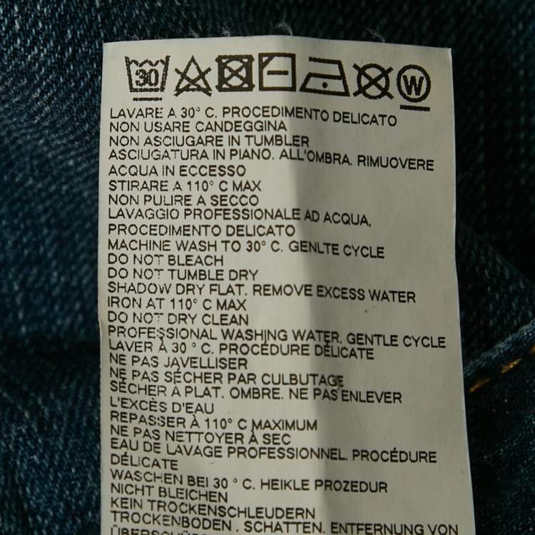 Pre Owned Dsquared2 Blue Denim Logo Tape Brad Jeans M/Waist 34