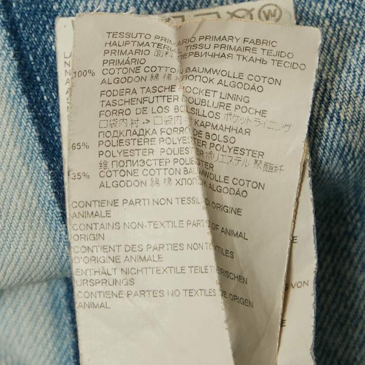 Pre Owned Dsquared2 Blue Denim Patch Detail Jeans XL Waist 38"