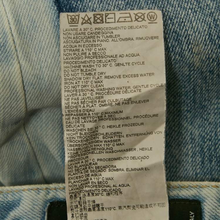 Pre Owned Dsquared2 Blue Denim Patch Detail Jeans XL Waist 38"