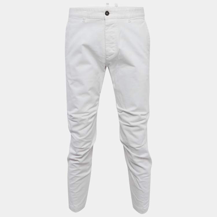 Pre Owned Dsquared2 White Denim Regular Fit Jeans M/Waist 33"