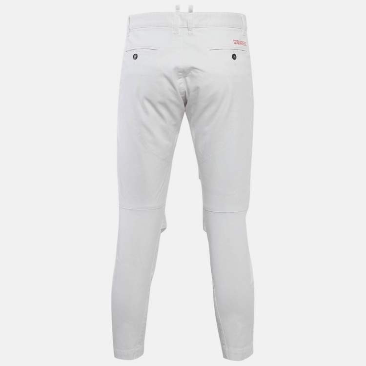 Pre Owned Dsquared2 White Denim Regular Fit Jeans M/Waist 33"