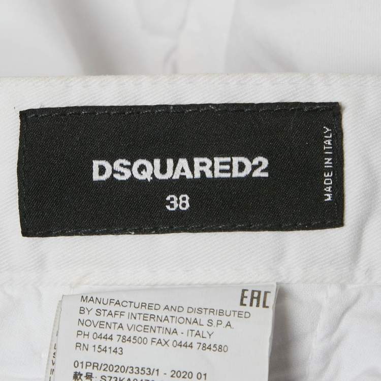 Pre Owned Dsquared2 White Denim Regular Fit Jeans M/Waist 33"
