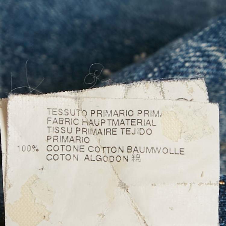 Pre Owned Dsquared2 Navy Blue Denim Distressed Jeans L Waist 34" 