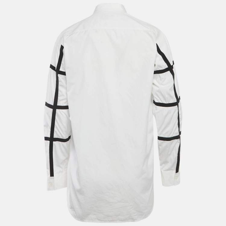 Pre Owned Dsquared2 White Tape Trim Cotton Shirt S