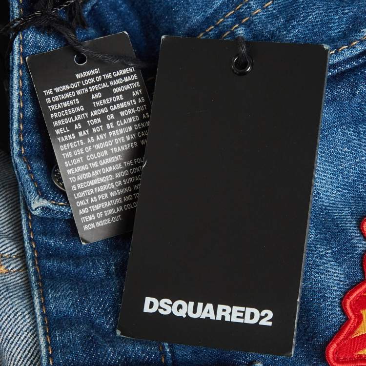 مملوكة مسبقًا Dsquared2 Blue Denim Skater Jeans S/Waist 32"