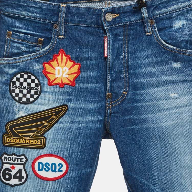 مملوكة مسبقًا Dsquared2 Blue Denim Skater Jeans S/Waist 32"