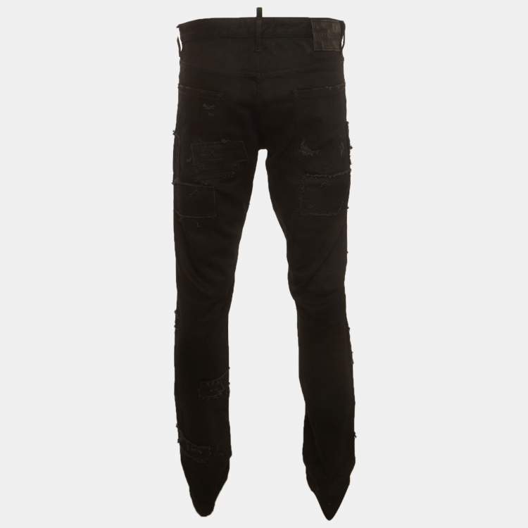 Pre Owned Dsquared2 Black Distressed Denim Cool Guy Jeans XL/Waist 36" 