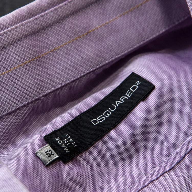 Pre Owned Dsquared2 Purple Chambray Cotton Button Front Shirt XL