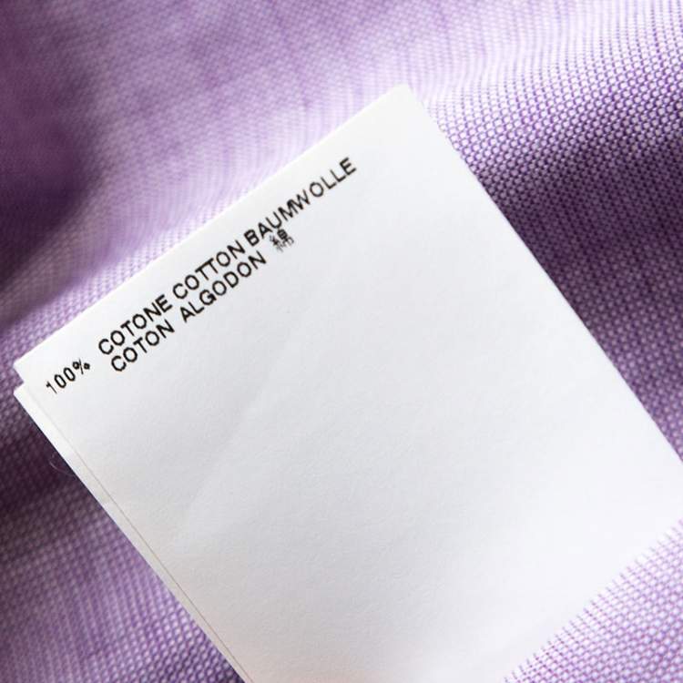 Pre Owned Dsquared2 Purple Chambray Cotton Button Front Shirt XL