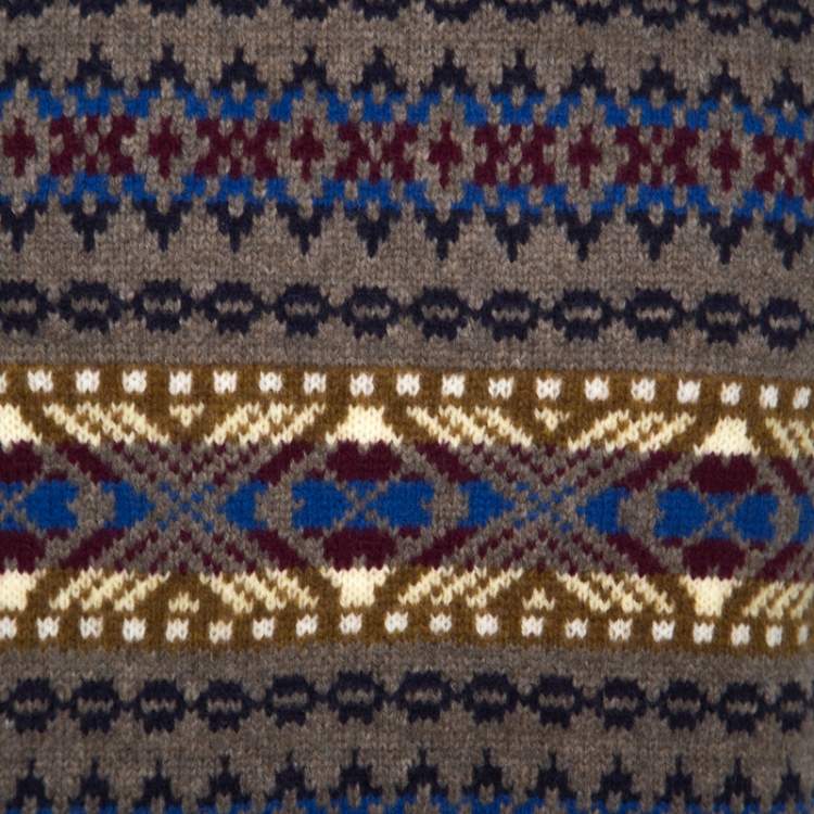 Pre Owned Dsquared2 Taupe Jacquard Wool Sleeveless Sweater L