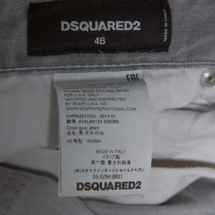 Pre Owned Dsquared2 Grey Distressed Denim Paint Splatter Effect Cool Guy Jeans S