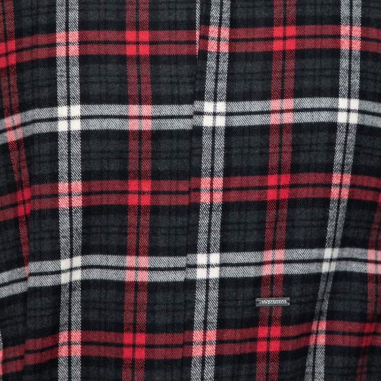 Pre Owned Dsquared2 Red & Grey Cotton Checked Flannel Shirt XS