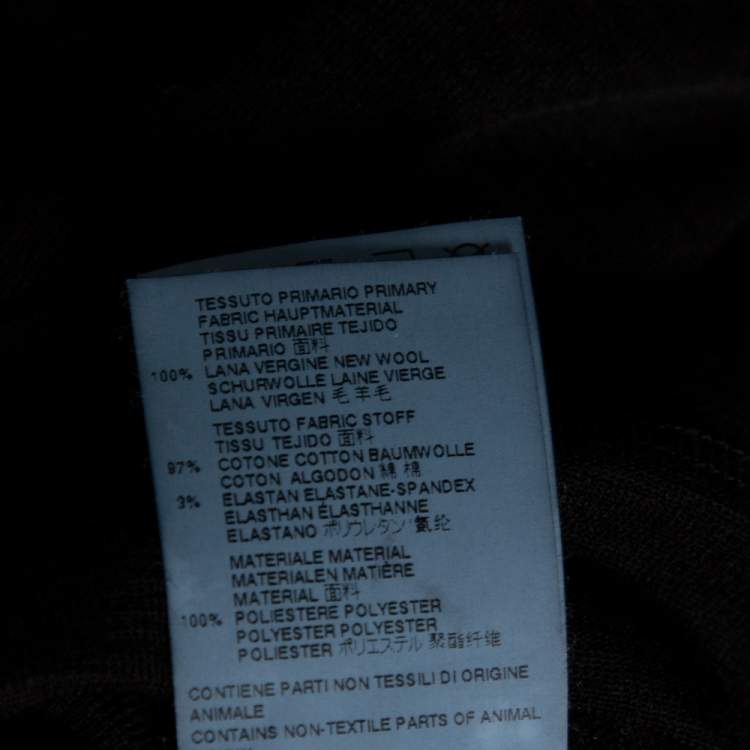 Pre Owned Dsquared2 Black Wool Knit Badge Detailed Henley T-Shirt M