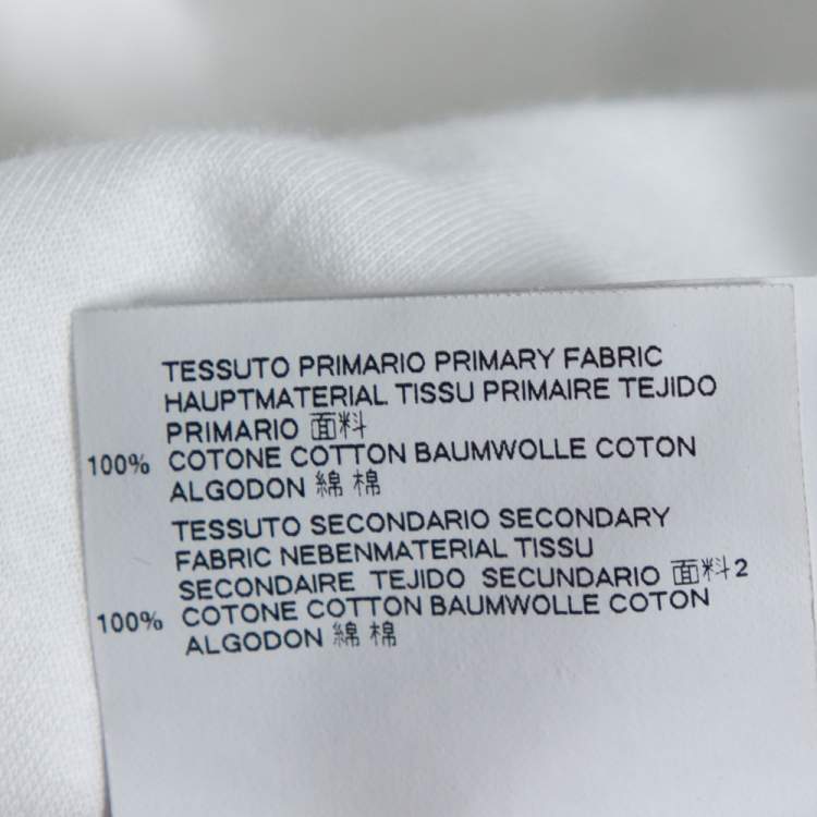 Pre Owned Dsquared2 White Logo Print Cotton Long Cool Fit T-Shirt XXL