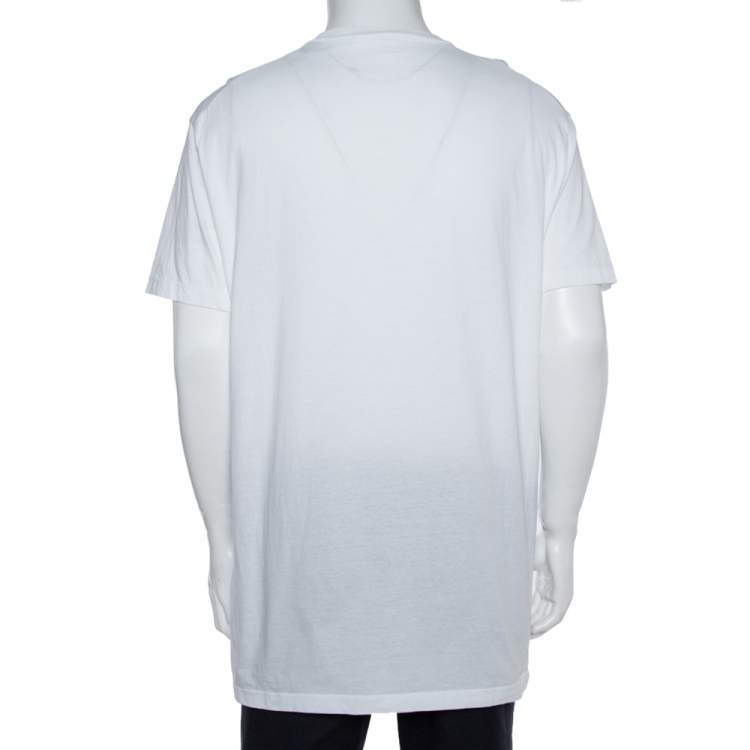 Pre Owned Dsquared2 White Cotton Logo Print T-Shirt XXL 