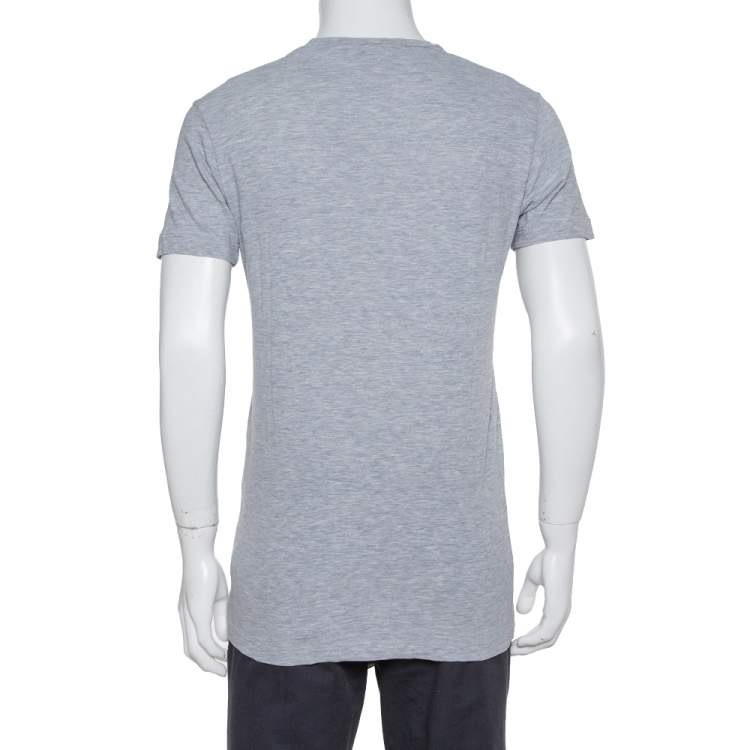 Pre Owned Dsquared2 Grey Cotton The Year of The Dog Print Long Cool Fit T-Shirt S