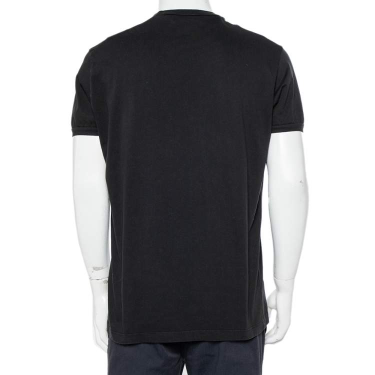 Pre Owned Dsquared2 Black Cotton 24-7Star Embossed Crewneck T-Shirt XXL
