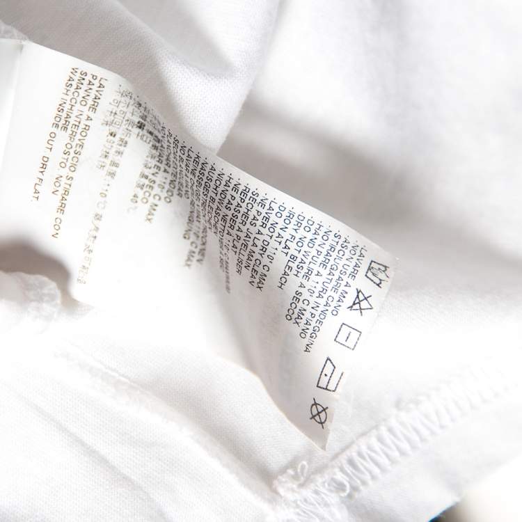Pre Owned Dsquared2 White Cotton Banana Printed Distressed Crewneck T-Shirt M 