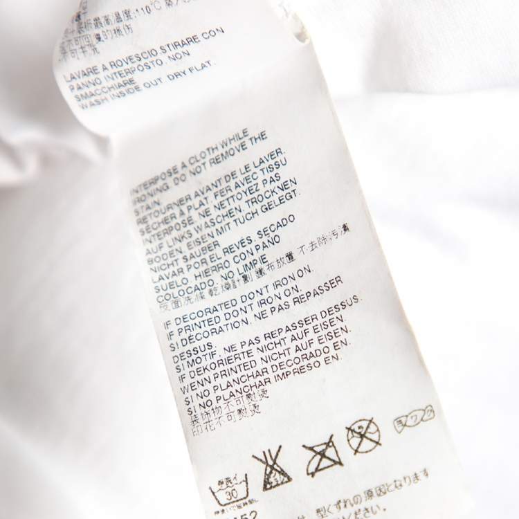 Pre Owned Dsquared2 White Cotton Banana Printed Distressed Crewneck T-Shirt M 