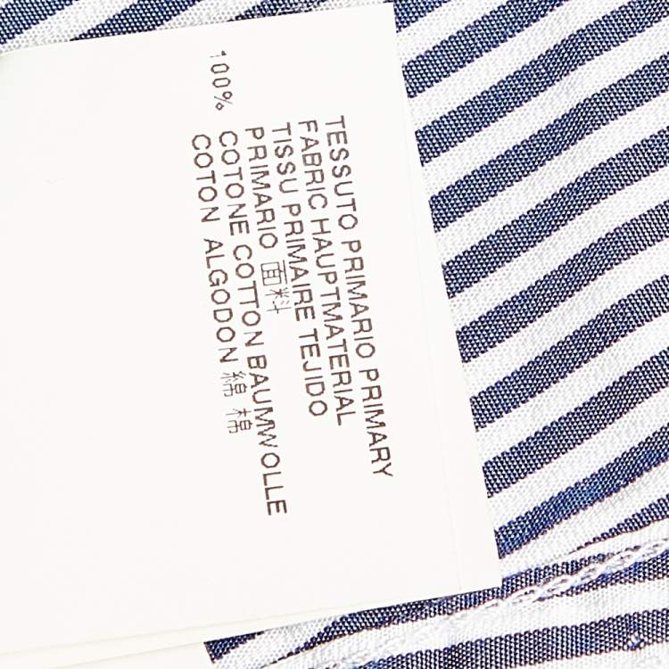 Pre Owned Dsquared2 Navy Blue & White Striped Cotton Button Front Shirt XL 
