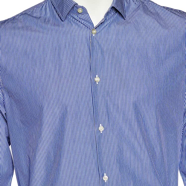 Pre Owned Dsquared2 Blue Striped Cotton Button Front Shirt L