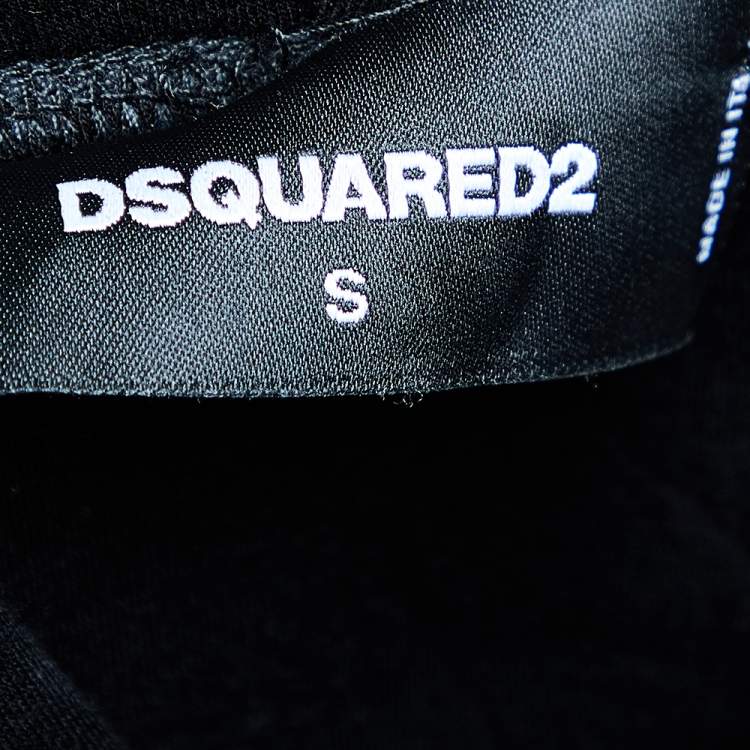 Pre Owned Dsquared2 Black Knit Sequined Detail Hoodie S
