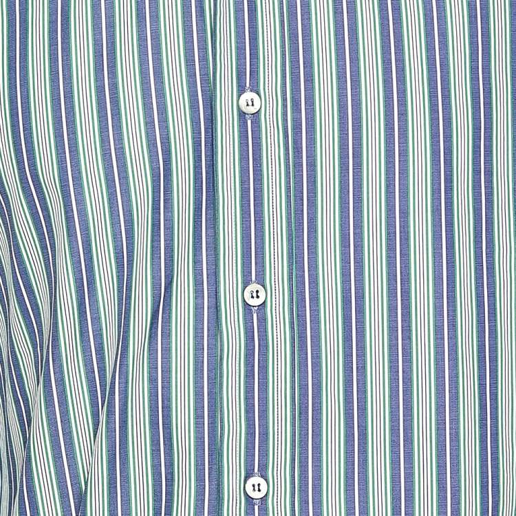 Pre Owned Dsquared2 Blue Striped Cotton Contrast Collar Button Front Shirt XXL