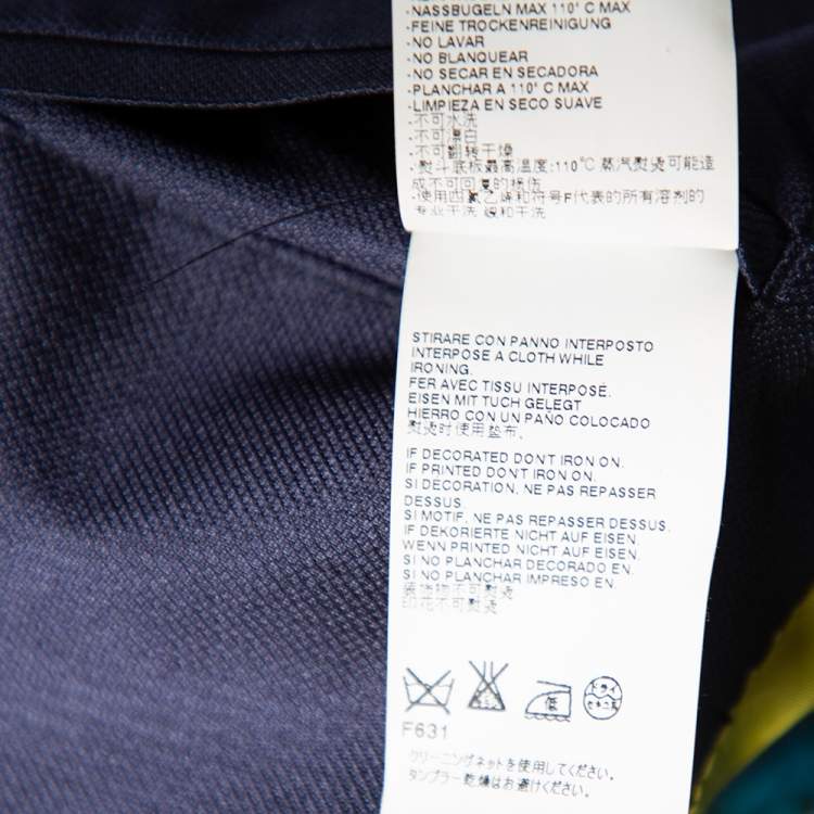 Pre Owned Dsquared2 Blue Jacquard & Silk Trimmed Single Breasted Blazer L 