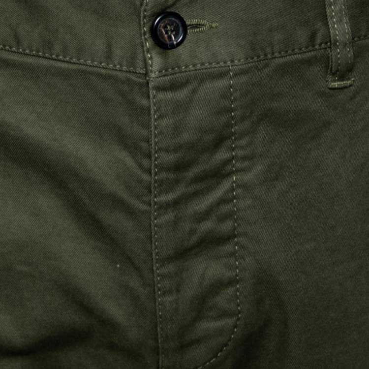 Pre Owned Dsquared2 Green Cotton tapered Leg Pants L