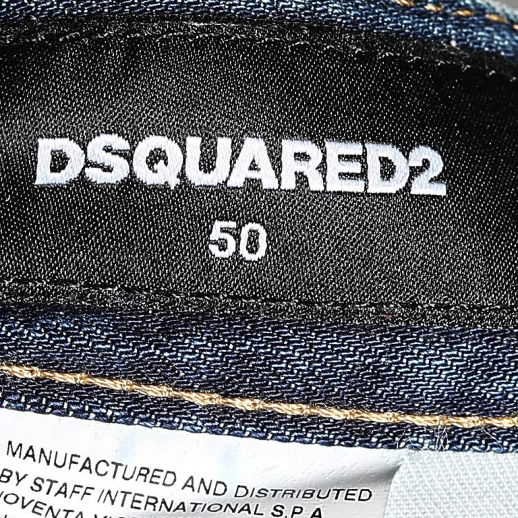 Pre Owned Dsquared2 Blue Denim Distressed Cool Guy Jeans M