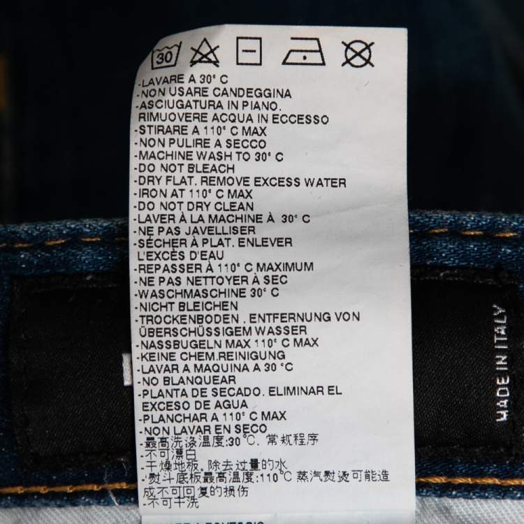 Pre Owned Dsquared2 Blue Distressed Denim Ripped Jeans M