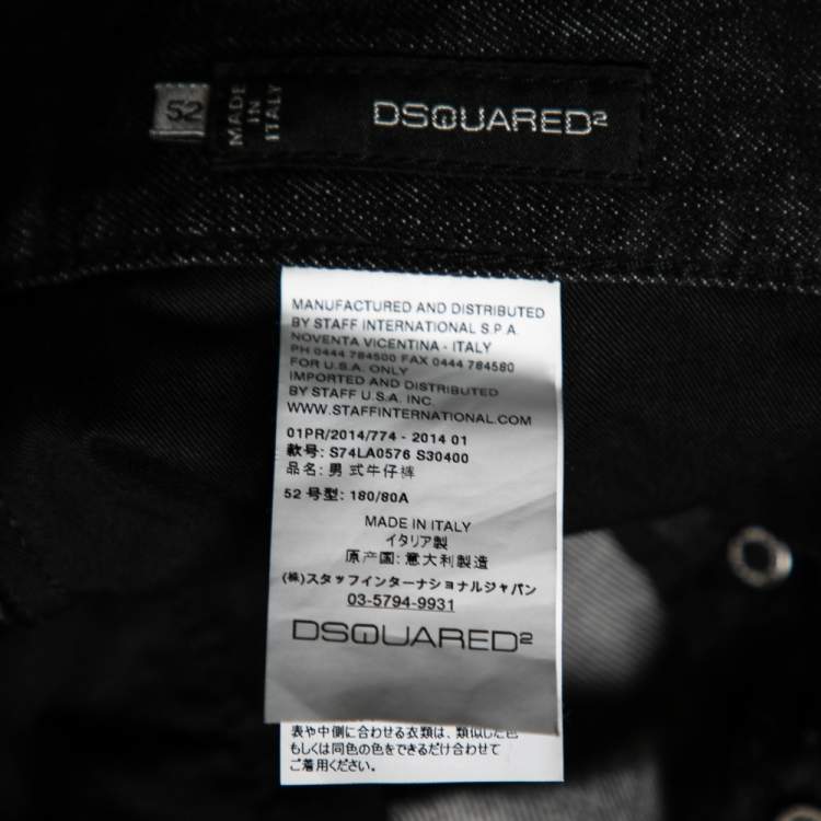 Pre Owned Dsquared2 Grey Distressed Denim Jeans XL