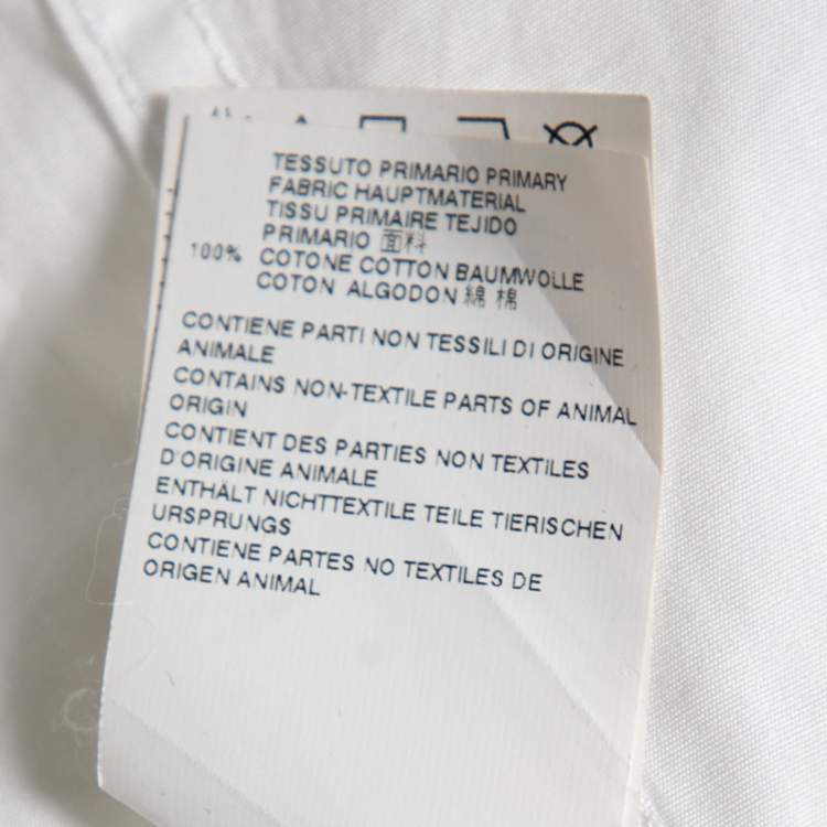 Pre Owned Dsquared2 White Cotton Zip Detail Button Front Shirt XXL