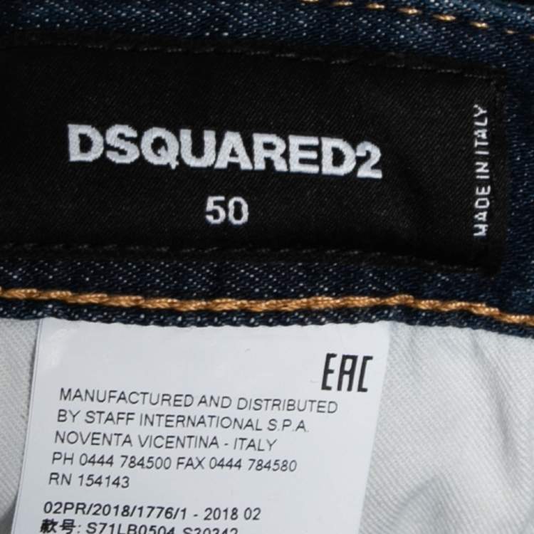 Pre Owned Dsquared2 Navy Blue Cotton Cool Guy Jeans L