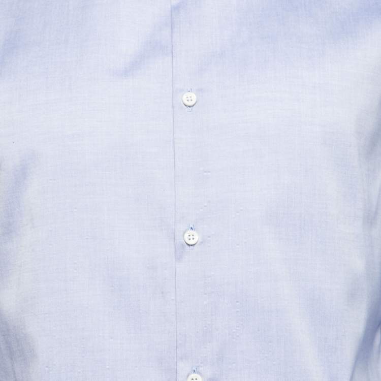Pre Owned Dsquared2 Blue Cotton Tailor Dean Classic Fit Shirt L