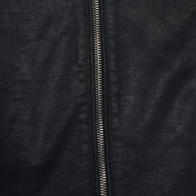 Pre Owned Dsquared2 Black Cotton Knit Foil Print Zip Front Bomber Jacket L