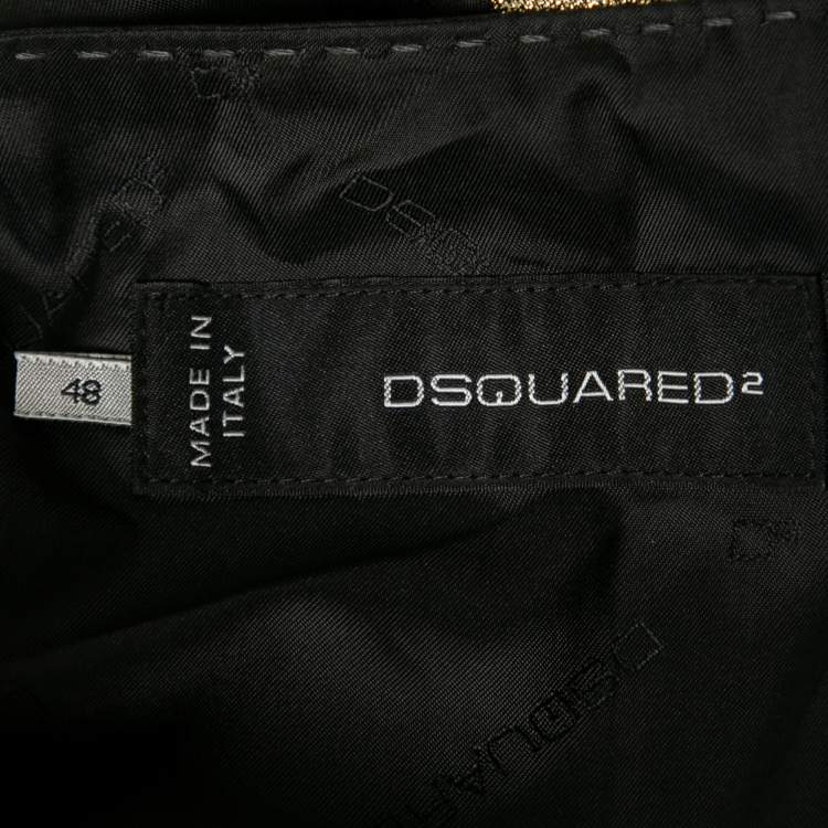 Pre Owned Dsquared2 Gold Silk Waist Coat M