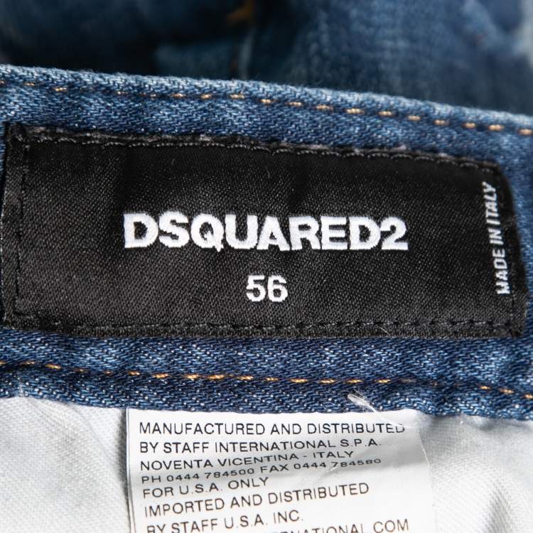 Pre Owned Dsquared2 Blue Distressed Denim Sexy Twist Jeans XXXL Waist 37
