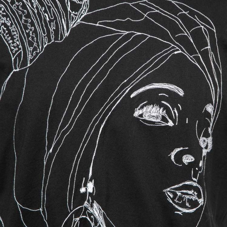 Pre Owned Dsquared2 Black Embroidered Cotton Short Sleeve T-Shirt XL