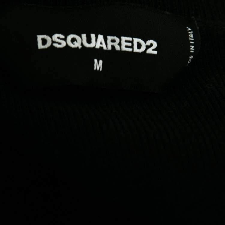 مملوكة مسبقًا Dsquared2 Black Stud & Gem Embellished Wool Sweater M